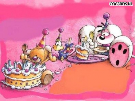 E Cards Op Gocards Nl E Card Verjaardag Diddl Met Verjaardagstaart