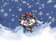 Diddl met kerstkrans